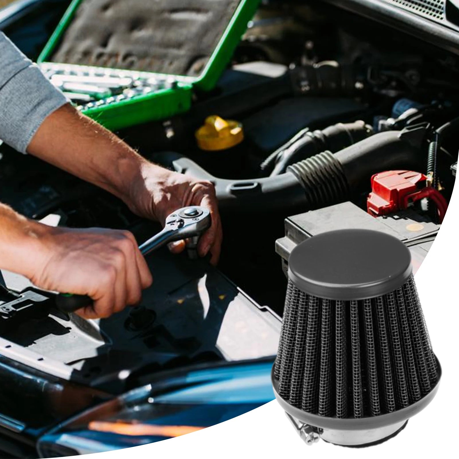 Conical Air Filters Universal Clamp-on Air Filter High Flow Car Modification Intake Air Parts For Car Motorcycle Off-road