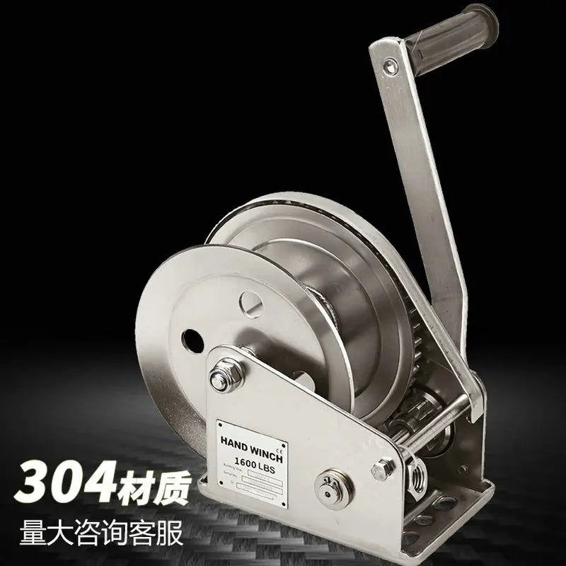 STAINLESS 304 Material 800-2600LBS Boat Truck Self Locking Wire Rope Cable Ratcheting Manual Hand Winch