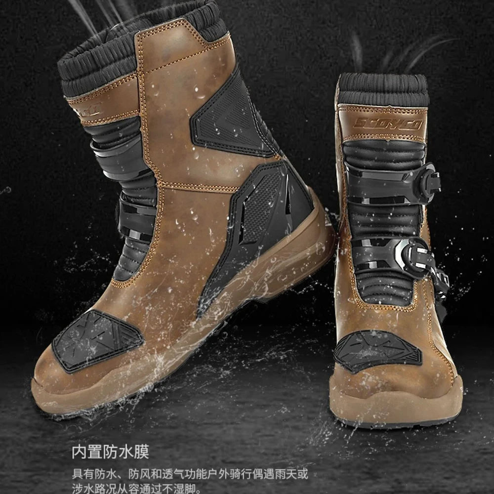 Outdoor Travel Sneakers Motorbike Protective Boots Off-Road Race Riding Protective Boots  Mountaineering Shoes Motorcycles