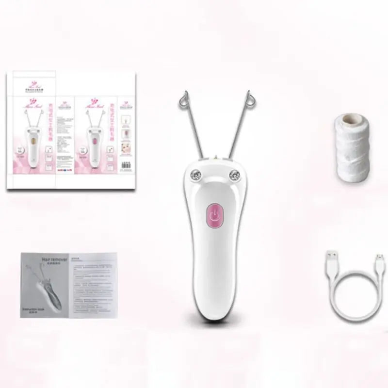 Mini Electric Facial Body Hair Removal USB Cotton Thread Epilator Shaver Trimmer Devices for Women Neck Lip Chin Arm Leg