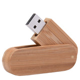 POWERONE (Free Custom Logo) Wooden USB Flash Drives 64GB Rotation USB + Box Pendrive 32GB Photography USB 2.0 Memory Stick 16GB