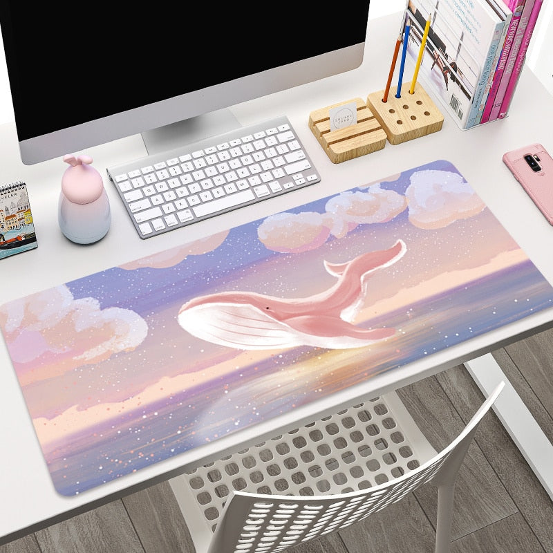 Purple Clouds Landscape Mouse Pad Large Office Desks Computer Mat Deskpad Non-Slip Rubber Bottom Keyboard Mat Office Desktop Pad