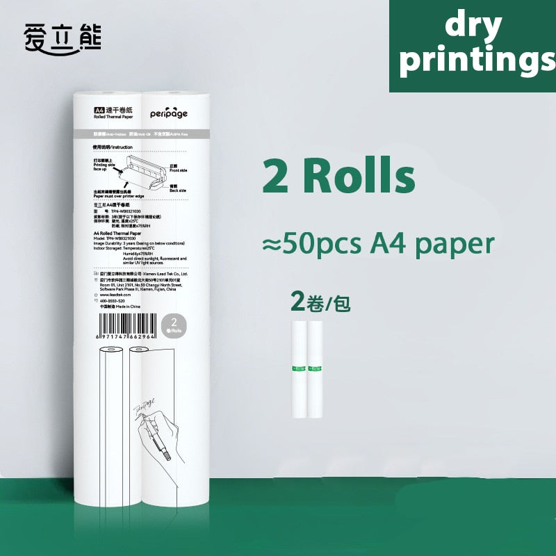 Peripage A4 Mini Portable Printer Thermal Wireless HD Bluetooth Printer For Mobile Ink-Less A4 Paper Mobile Phone Printer Office