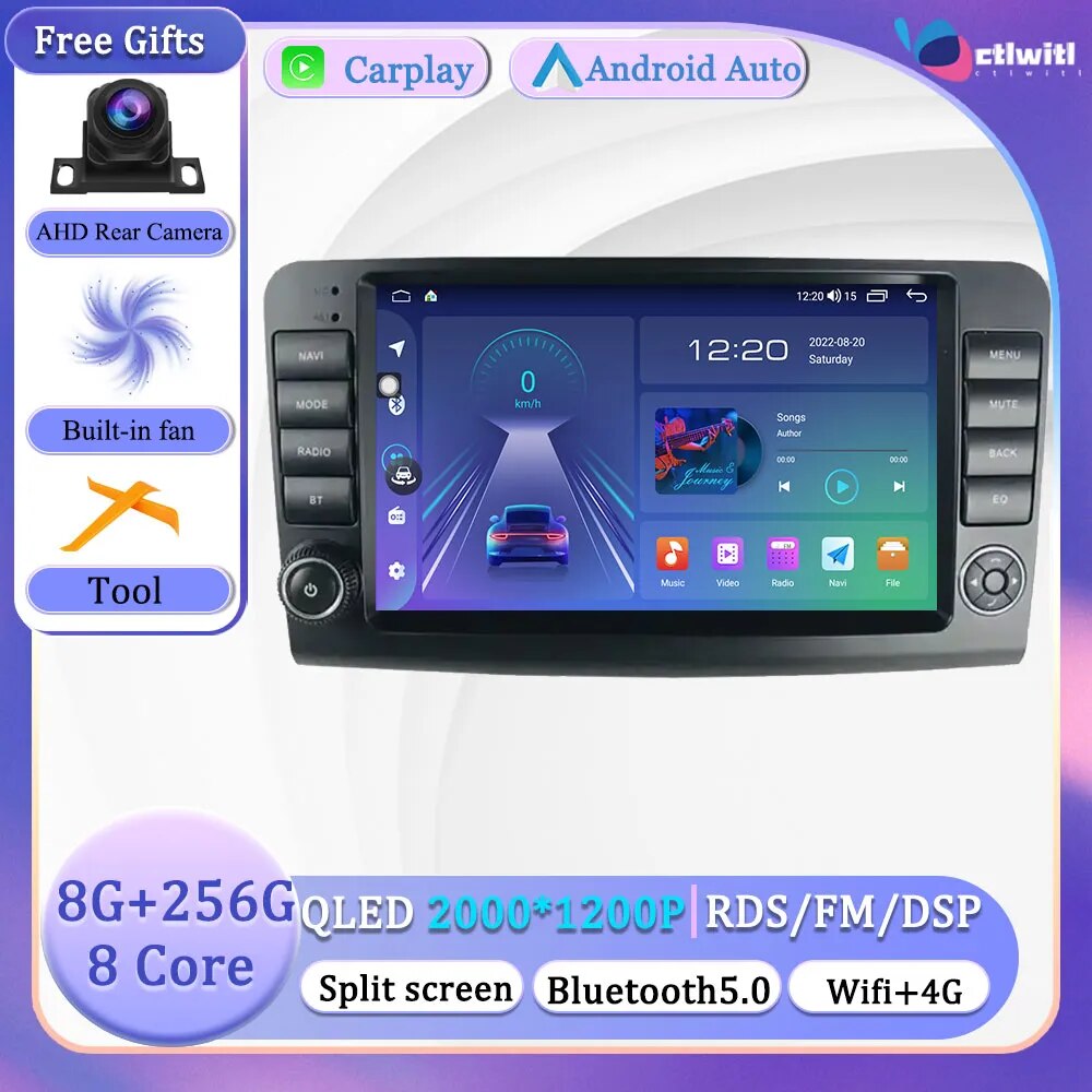 Android 13 For Mercedes Benz M CLASS ML W164 X164 ML350 ML300 GL500 ML320 ML280 GL350 GL450 Navigation Videp Player Multimedia