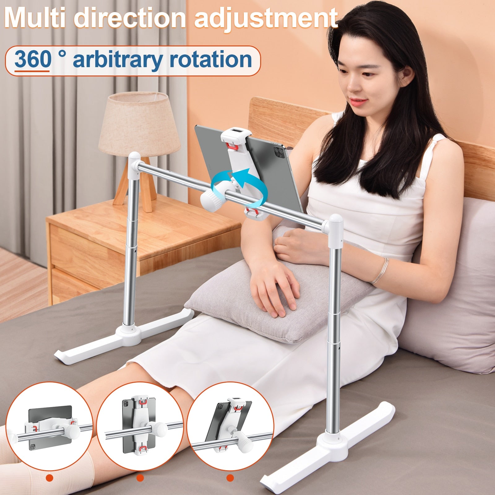 Phone Holder Laptop Stand Rack for Bed Foldable Tablet Pad Holder Adjustable Angle Desktop Bracket Lazy Bracket Clip Holder