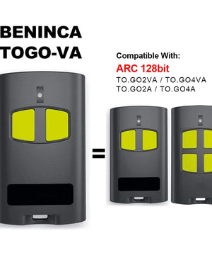 BENINCA TO.GO-WV TO.GO-VA Garage Remote Control BENINCA TOGO WV TO.GO 2VA Gate Door Opener 433,92Mhz Rolling Code