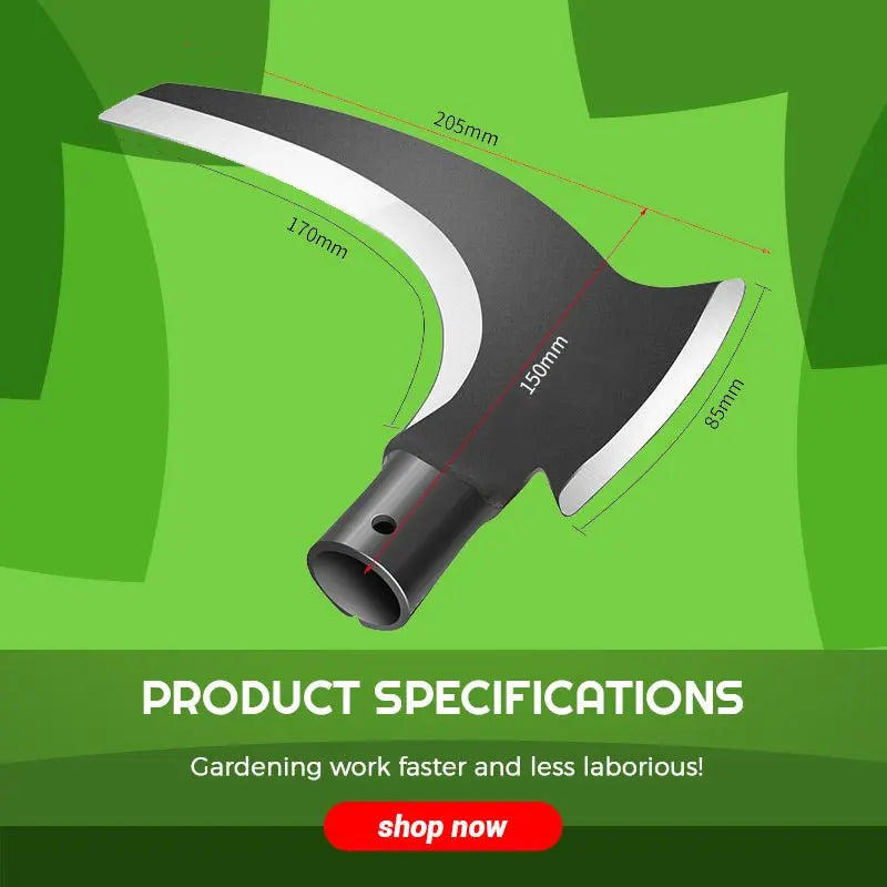 Multi-purpose high manganese steel double sickle axe wood chopping tree mowing scimitar agricultural tools Dropshipping