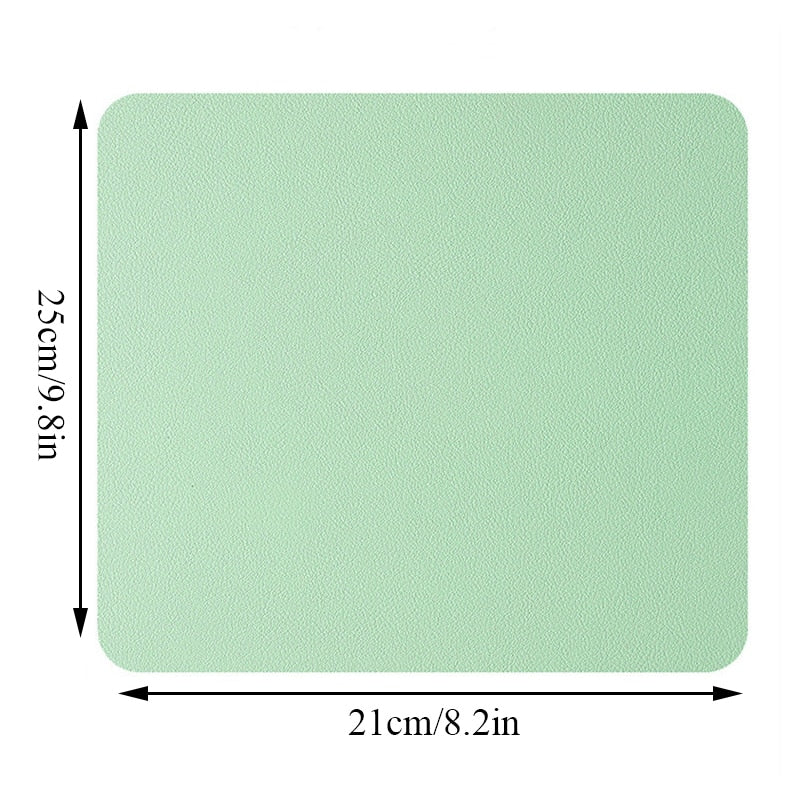 1 Pcs Solid Color PU Mouse Pad Simple Waterproof Game Mat Anti-slip Practical Table Mat Office Supplies【Wholesale】