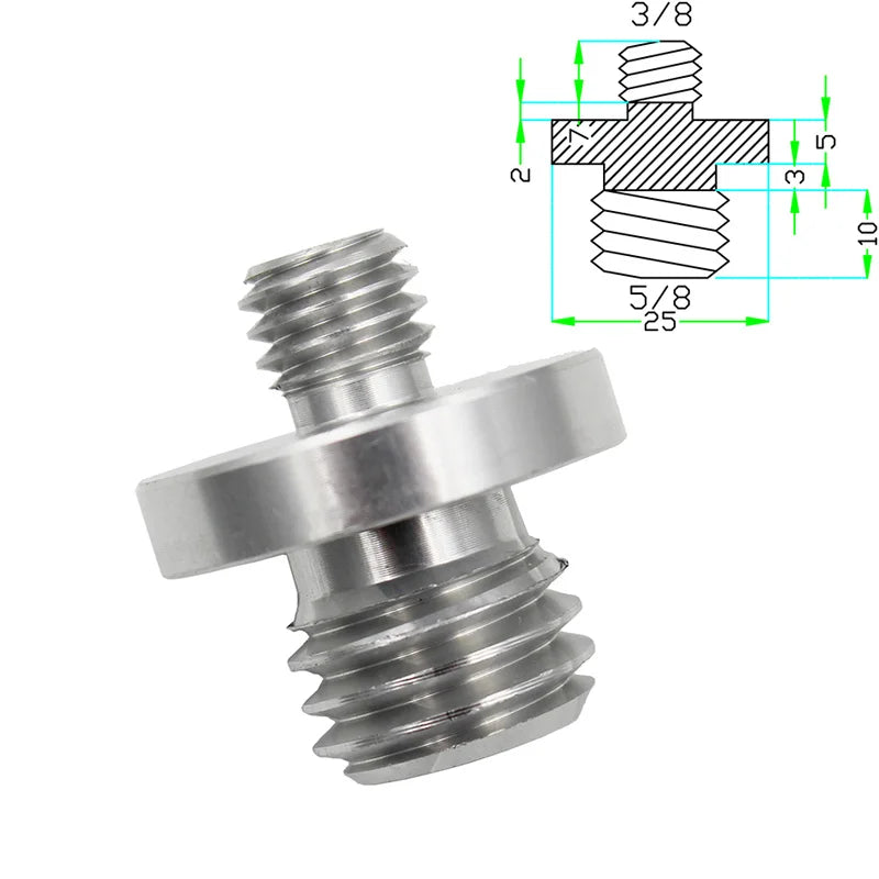 Aluminum Alloy Conversion Screw 5/8 to 3/8 Adapter Screws 1/8 GPS Carbon Fiber Rod Accessories