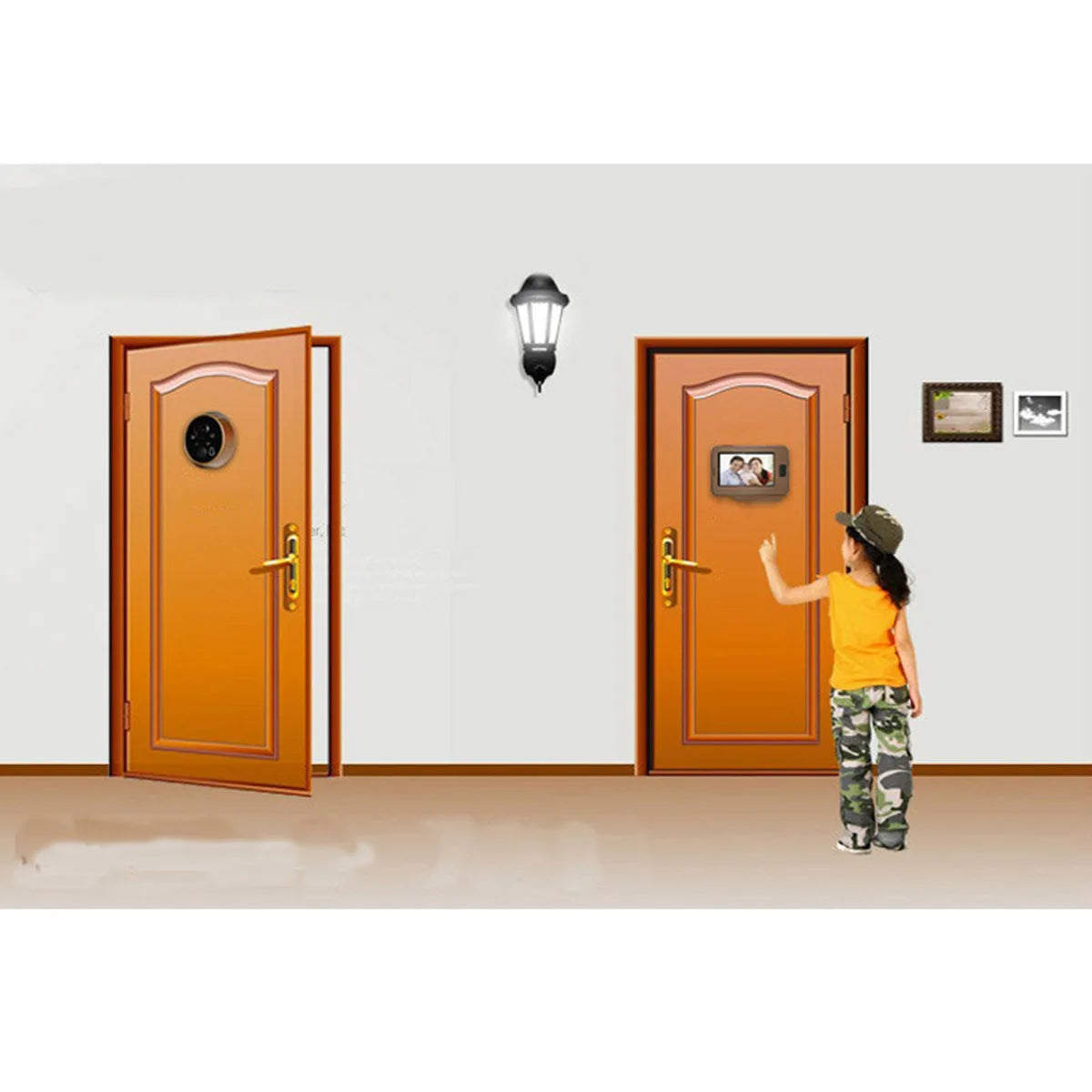 4.3 Inch Color Screen Peephole Door Camera With Electronic Doorbell LED Lights Video Door Viewer Video-eye Home Security