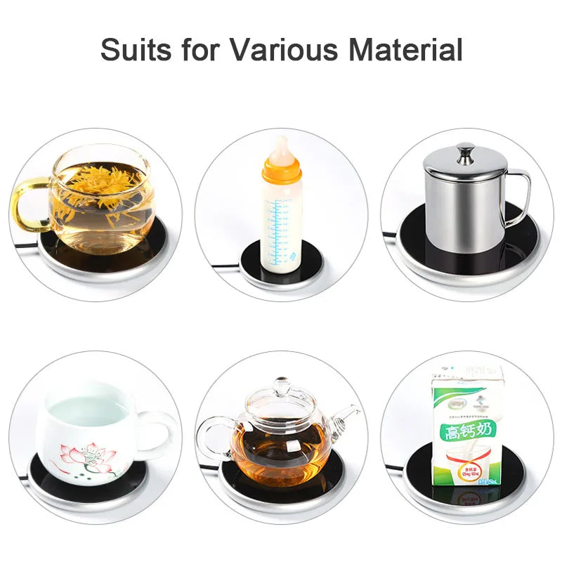 18W Coffee Mug Cup Warmer with Timer 2 Temperatures Settings  for Office Home Desk Cocoa Tea Water Milk Electric Beverage Heater