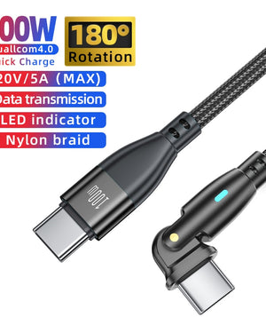 AUFU USB C To Type C Cable PD100W 60W C Type Fast Charging Cable For Samsung Huawei Xiaomi Macbook Laptop Charger Cord Wire 3M