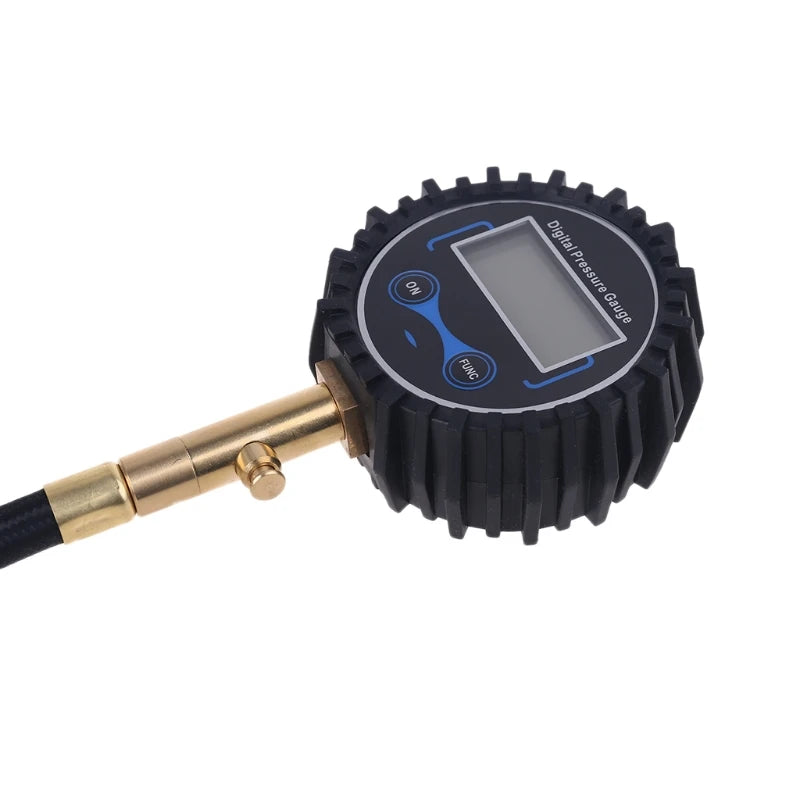 Digital Tire Air Pressure Gauge with Quick Clip Air Chuck Pressure Monitoring Tools Tester for Car Motorcycle Bicycle RV
