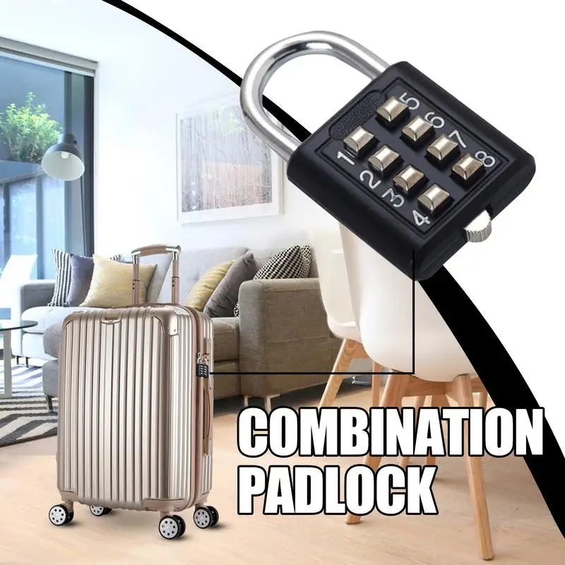 Gym Padlock With Code Button Combination Security Padlock 8/10 Digits Digital Code Padlock Small Locker Lock For Fence Students