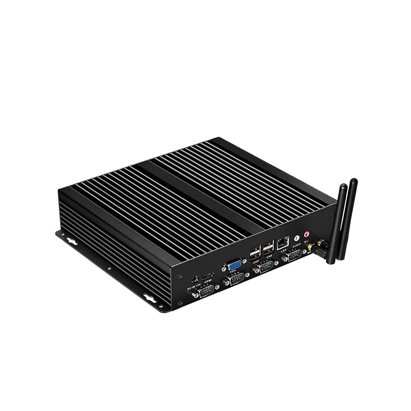 Fanless Industrial Mini PC Intel Celeron 1037U 4x COM RS232 DB9 8x USB HDMI VGA Gigabit LAN Windows XP/7/8/10 Linux IPC