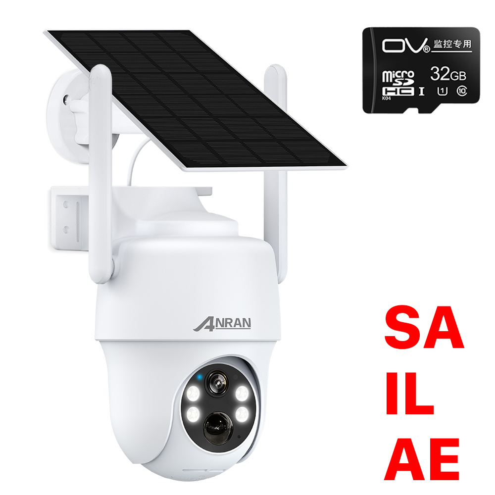 ANRAN 4G LTE Security Camera SIM Card 2K Solar Panel Outdoor Surveillance Battery Two-way Audio Wireless PTZ PIR Human Detection