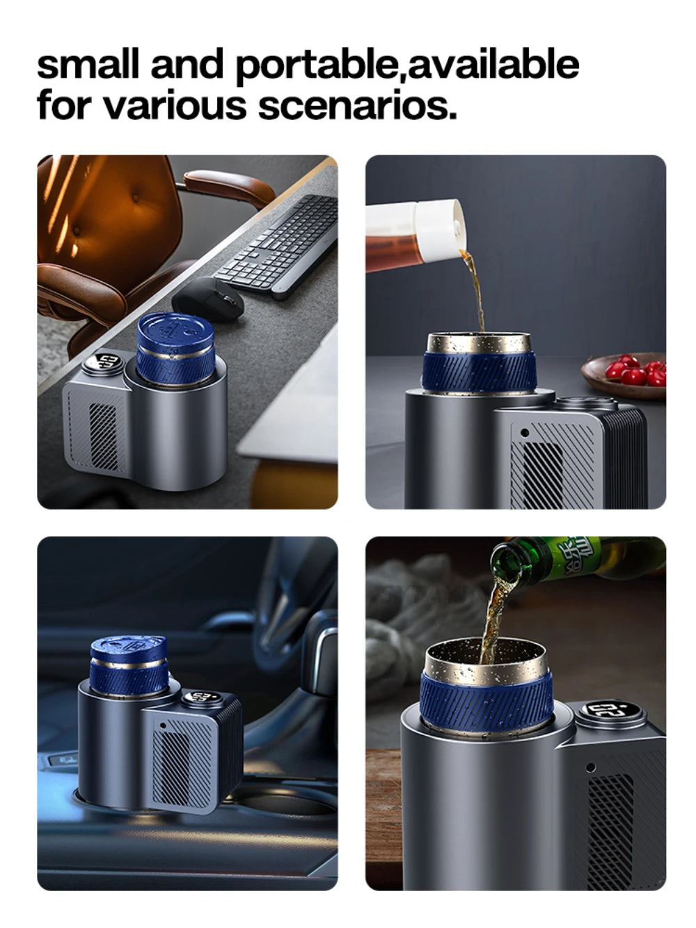 Car Coffee Heating Cooling Cup Hot and Cold Dual Position Stainless Steel Coffee Cup Travel Electric Warmer Mug for Office Home