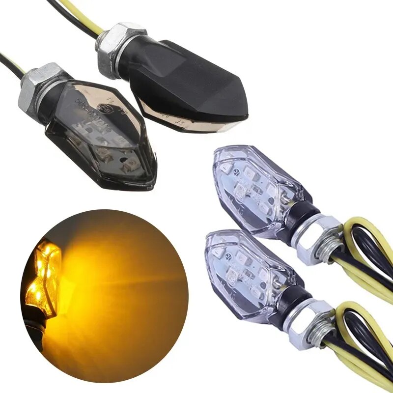 Motorcycle Turn Signals LED Light Mini Indicators Universal Light Super Bright Amber Blinker Lamp