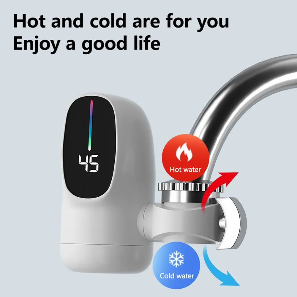 Hot Water Heater Faucet Instant Tankless Fast Heating Tap Faucet With Led Digital Display For Kitchen Bathroom 220v  3400w