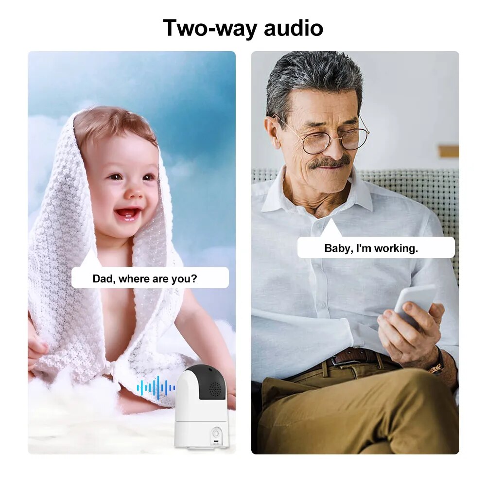 TUYA Baby Monitor 2K 5G Wifi Surveillance Camera 5MP 6x Zoom 360 ° Wifi Cam Indoor Mother Kids Video Recorder Baby Items Alexa