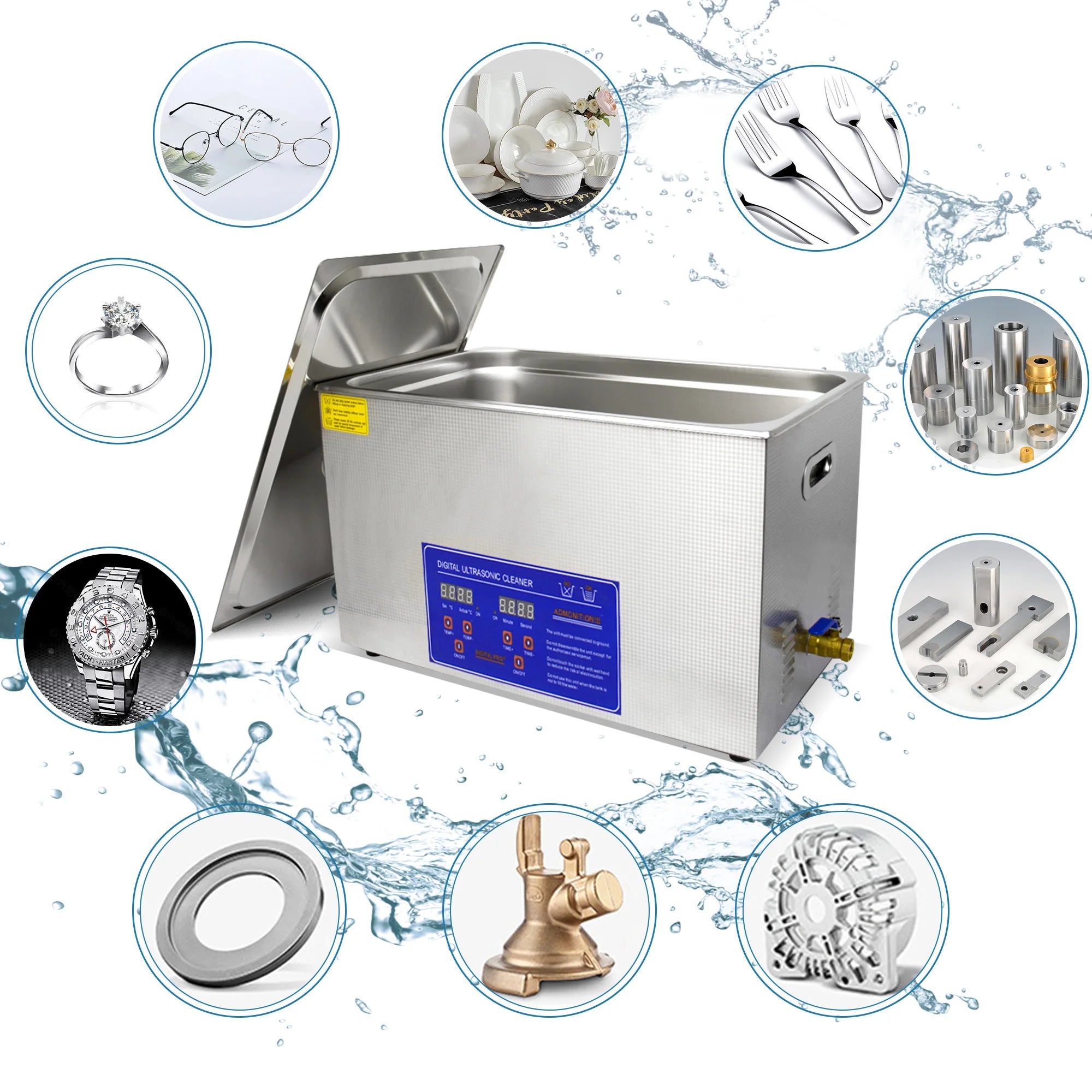 2-30L Ultrasonic Cleaner with Digital Timer Heater Stainless Steel Ultrasound Washing Machine 110V Ultra Sonic Home Appliances