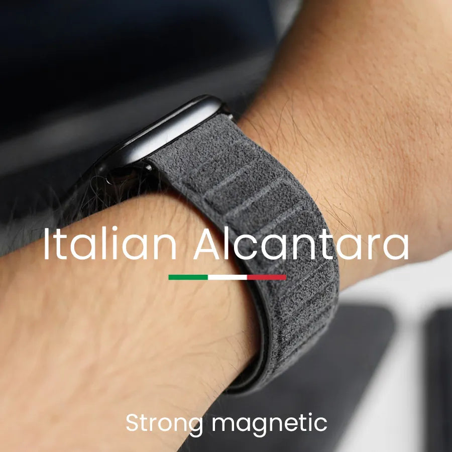 Magnetic ALCANTARA Strap for Apple Watch Ultra 2 Band 49mm 45mm 44mm 41mm Suede Leather Accessories for iWatch 9 8 7 6 5 SE
