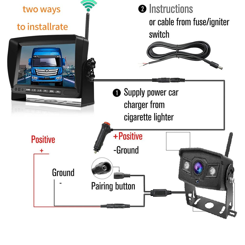 7-1 Inch Wireless Video DVR Intelligent Systems Visible Camera Kit Rear With Car Alarm Monitor Screen Car Accessories Novelty