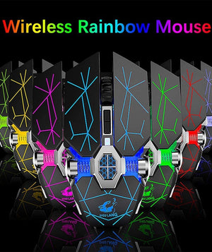 Wireless Gaming Mouse Rechargeable RGB Lights Adjustable DPI Quiet Click Auto Sleep Ergonomic for Gaming Or Working