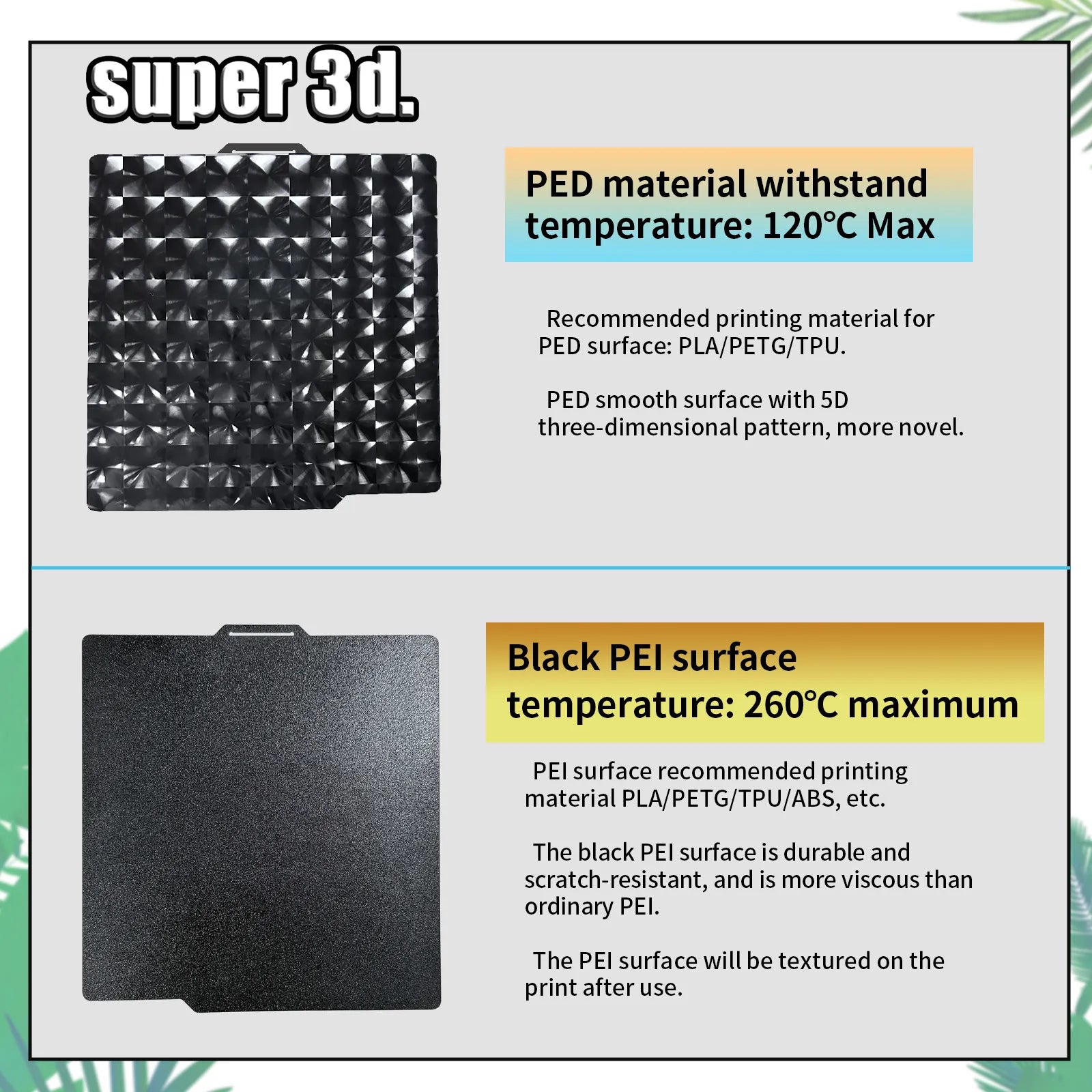 New 5D PED PEI Sheet for bambu lab magnetic bulid plate Smooth PED Upgrade Black texture PEI Bed for bambu lab P1P X1 3D Printer