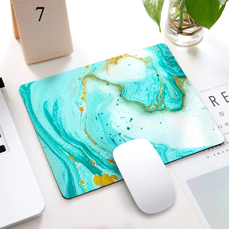 Marble Nordic Style Small Mouse Pad Computer Laptop Mousepad Rectangle Non-slip Rubber Base Deskpad Table Mat Desk Accessories