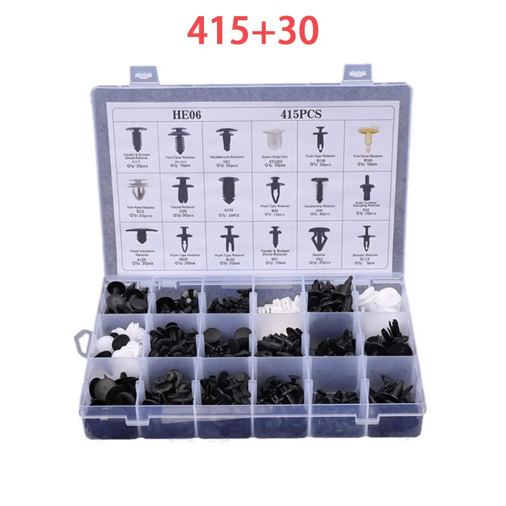 415/620 Auto Fastener Clip Kit Fender Rivet Clips 30 Tool Car Body Push Retainer Pin Rivet Bumper Door Trim Panel Retainer Clips