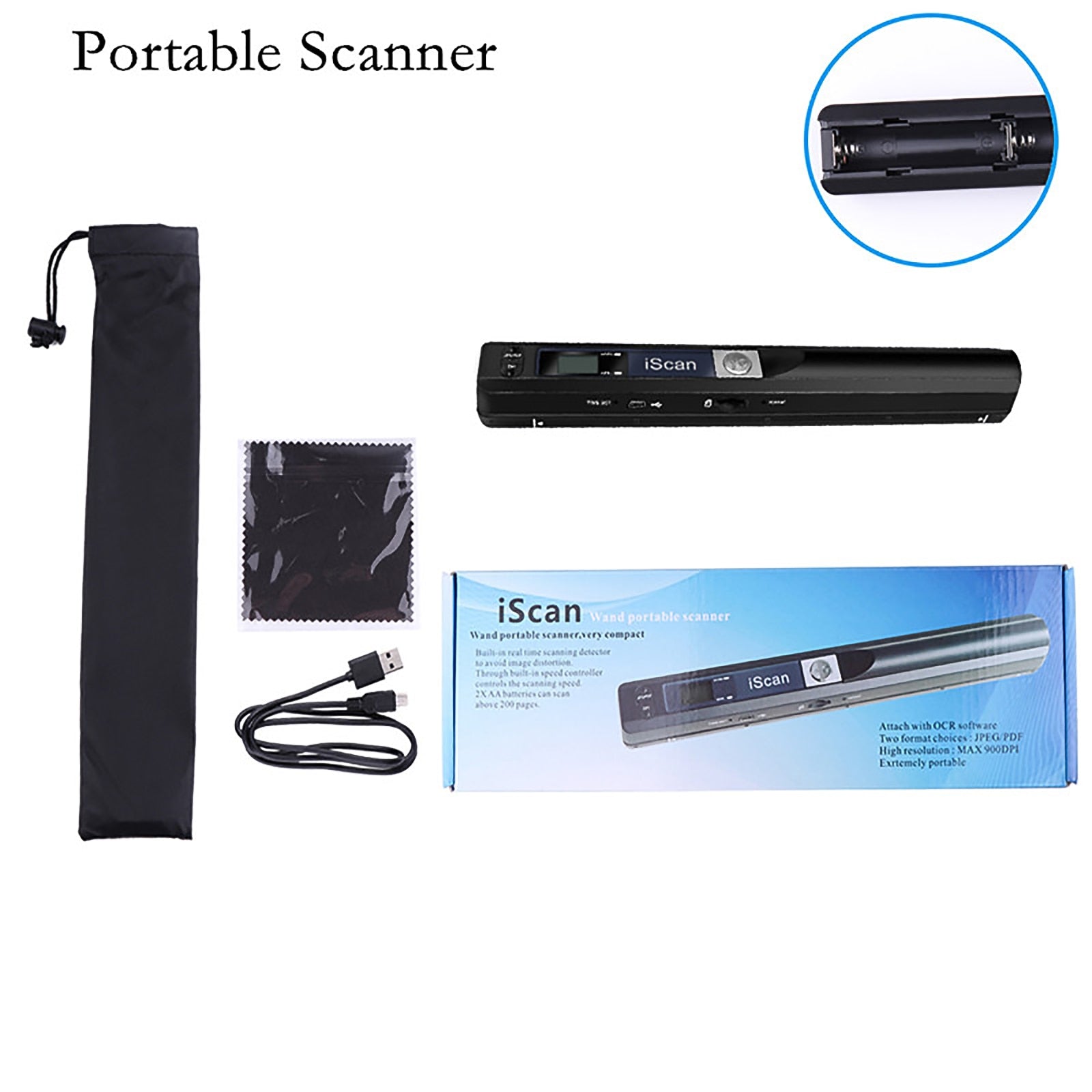 Portable New Creative Handheld Mobile Portable Document Image A4 Hand Scanner 900DPI USB2.0 Scaner Support JPG/PDF Format 2023