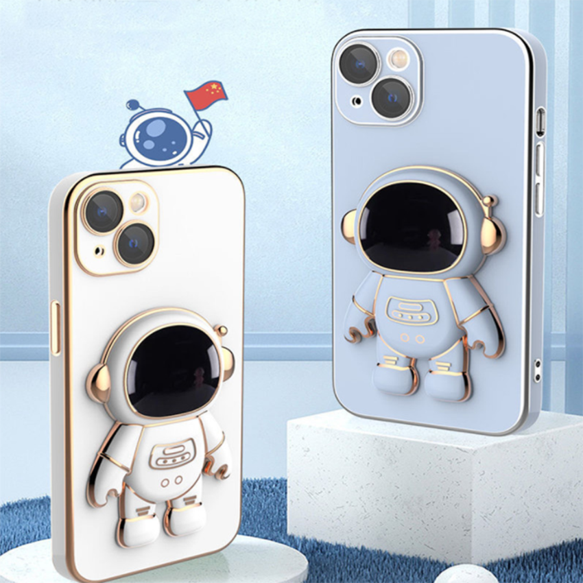 Mobile pro case 3D cartoon mobile  phone case  with bracket plated metal full envelope iphone 14 cases