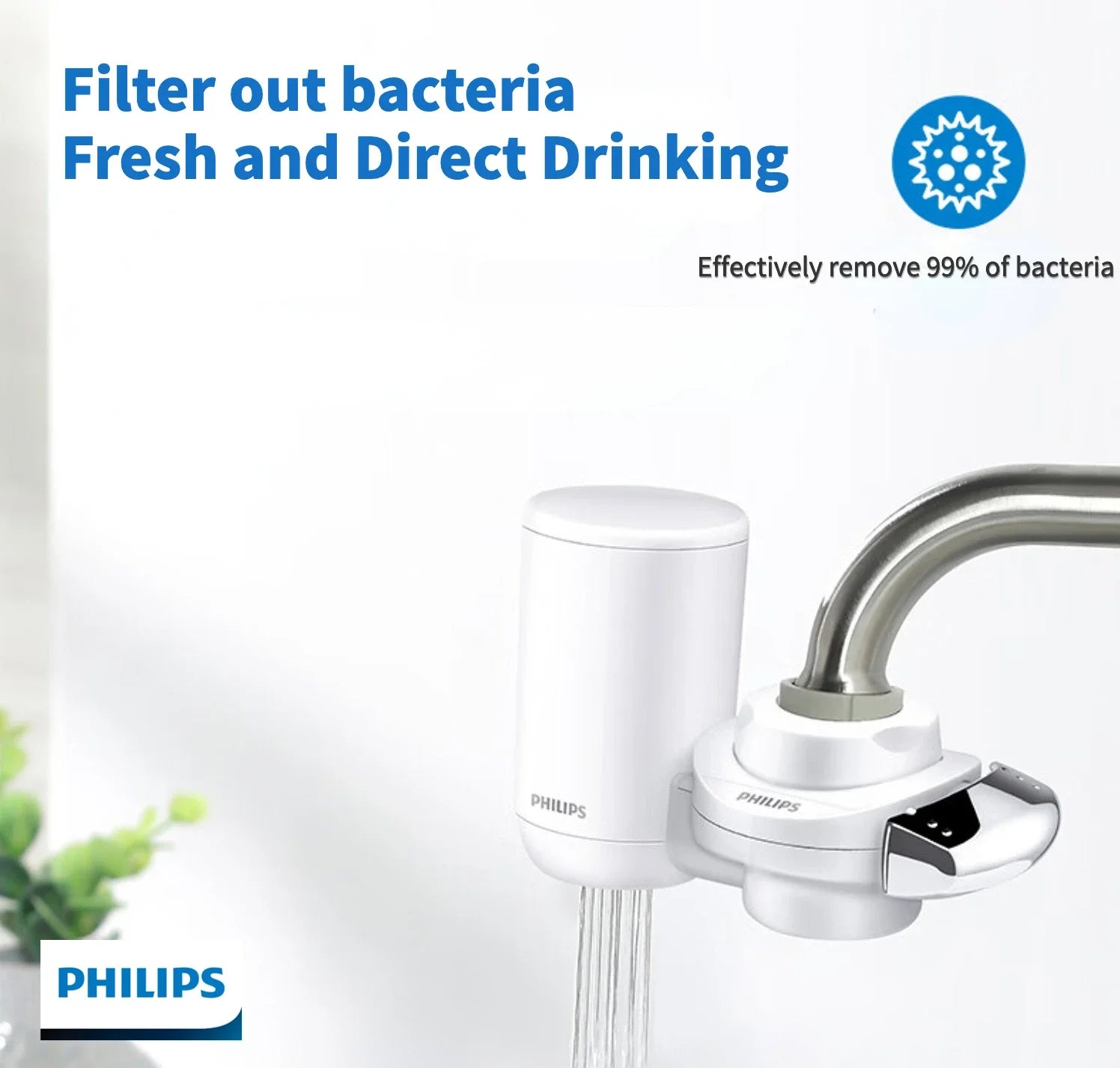 Philips Water Purification Filter Purifier Clean Kitchen Faucet Home Water Filter Nozzle Bacteria Removal One Machine One Core