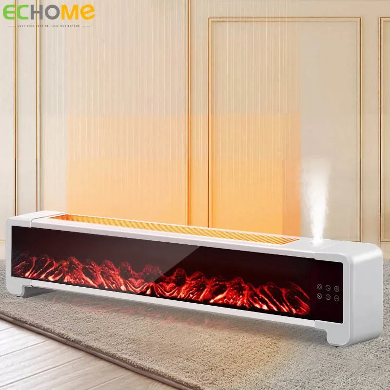 Electric Heater Fireplaces with Remote Control Simulation Flame Humidifying for Bedroom Heating Indoor Warmer Bath Winter Heater