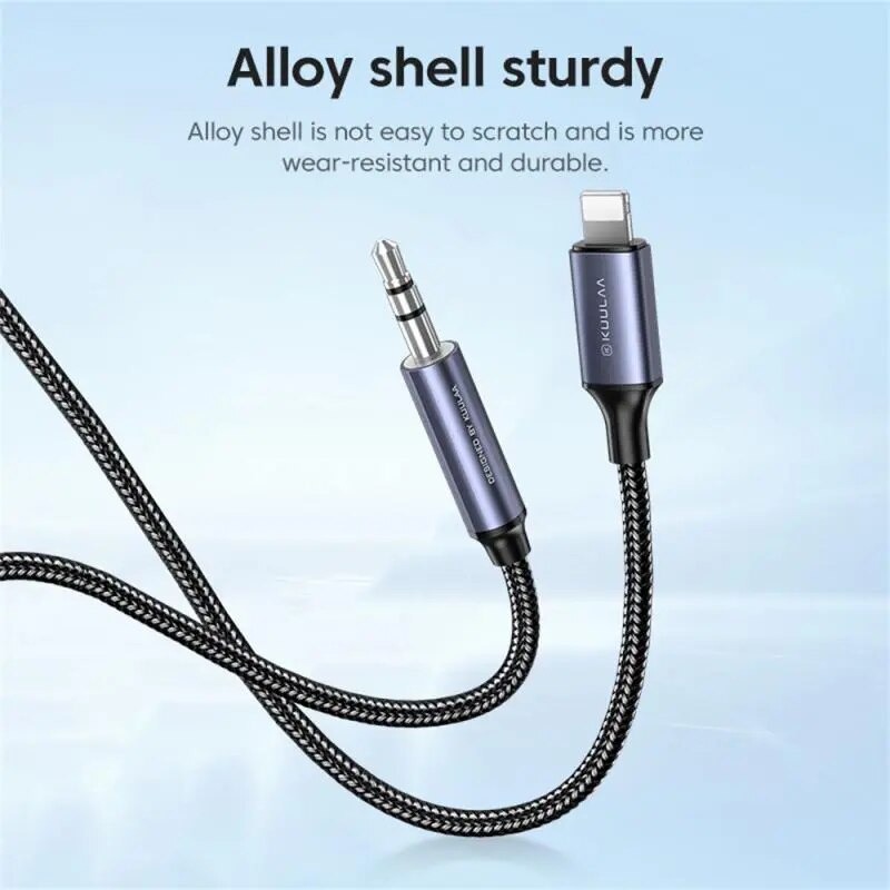 Audio Converter Headphone Accessories 1 Meter In Length Convenient Car Cable Car Headphone Cable Silver High Quality Durable