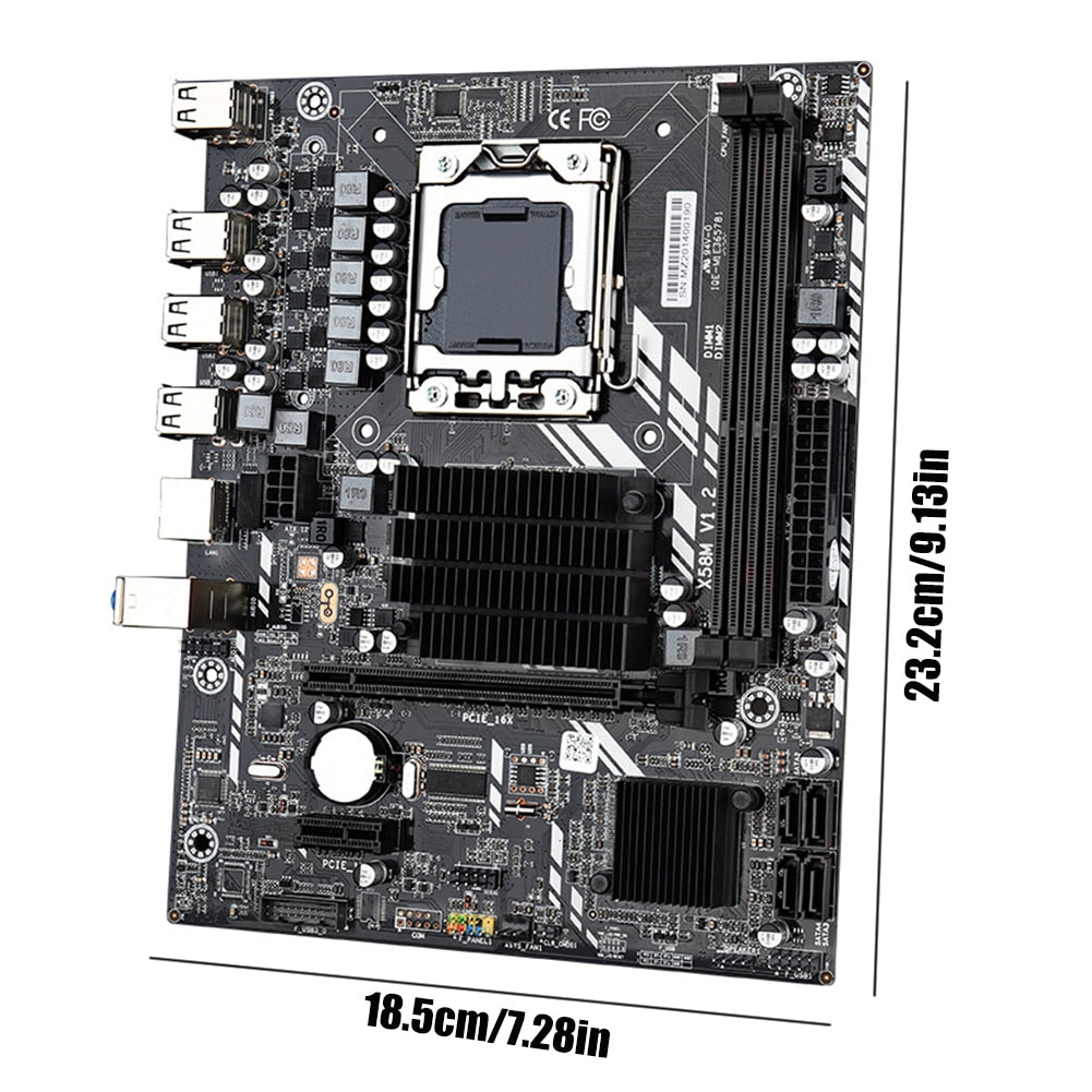 X58M2.0 Desktops MainBoard 32GB 2 DDR3 ECC M-ATX LGA1366 Motherboard 4 SATA2.0 10 USB2.0 PCI-E 1X Expansion Slot Solid Capacitor