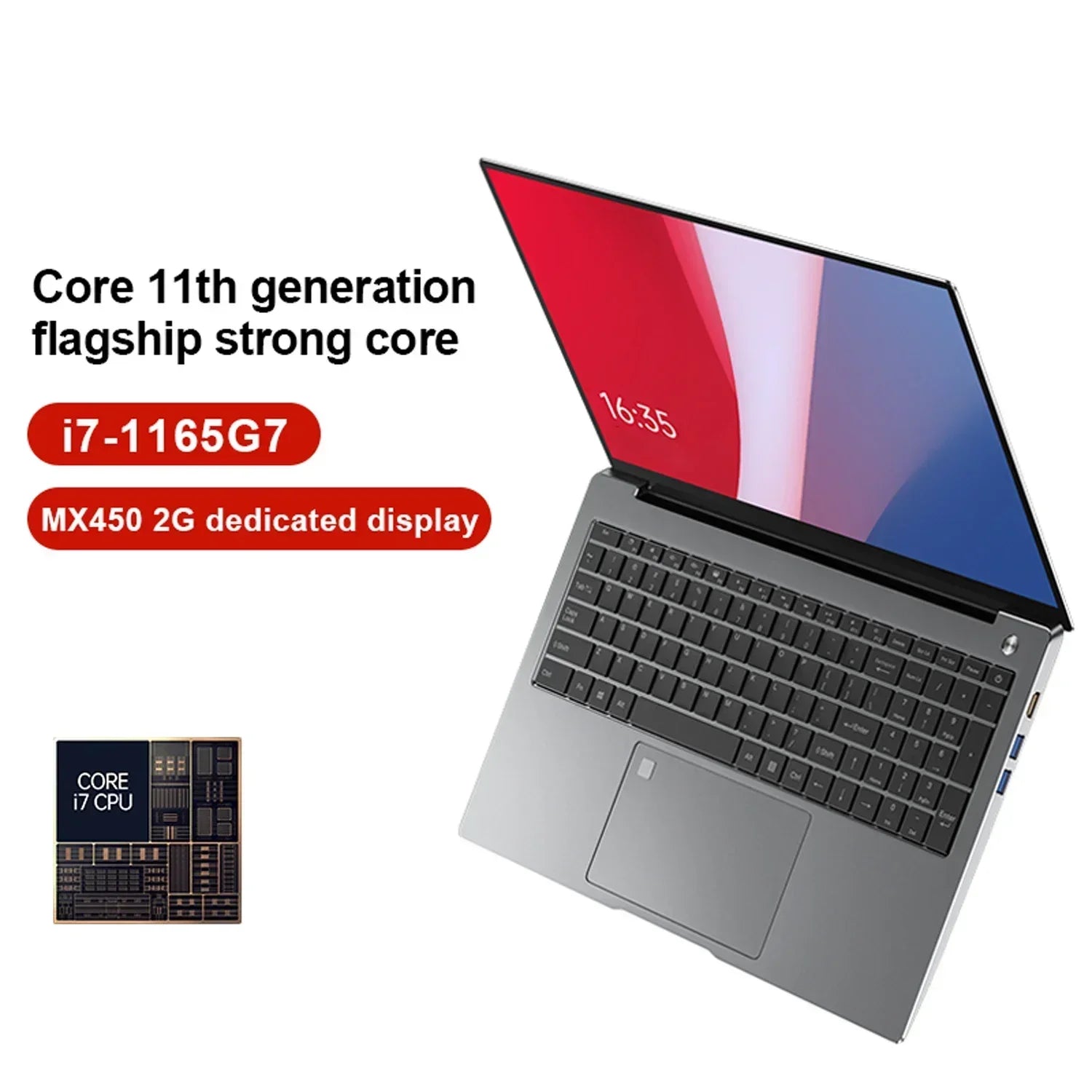 New Global Edition Laptop Intel Core i7 Win 11 System 15.6-inch HD Screen MX450 2G Independent Graphics Card Fingerprint Unlock