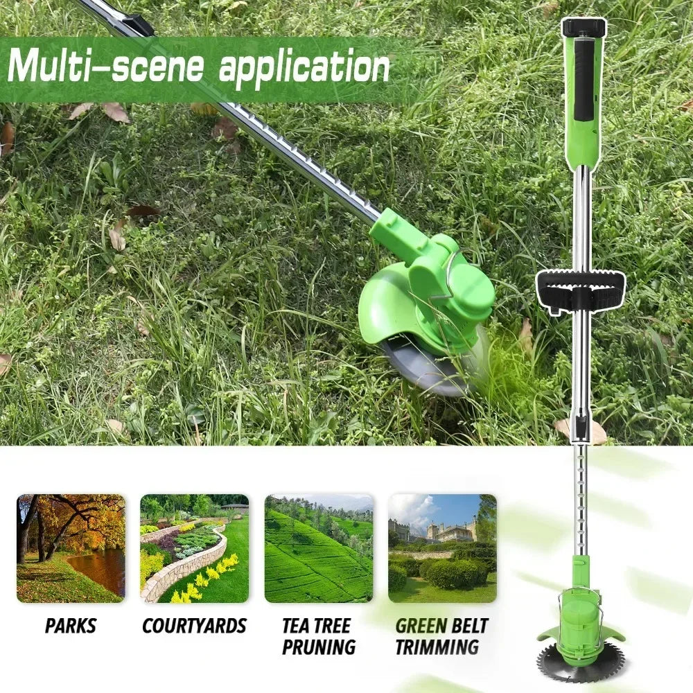 Electric Lawn Mower 25000RPM Rechargeable Cordless Auto Grass Trimmer Household Portable Cutter Garden Trimming Machine