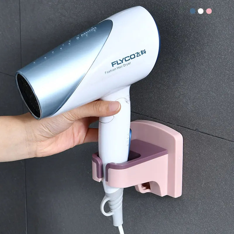 Hair Dryer Storage Organizer Wall Mounted Hairdryer Hook Bathroom Accessories Sticker Curling Iron Holder Home Gadgets