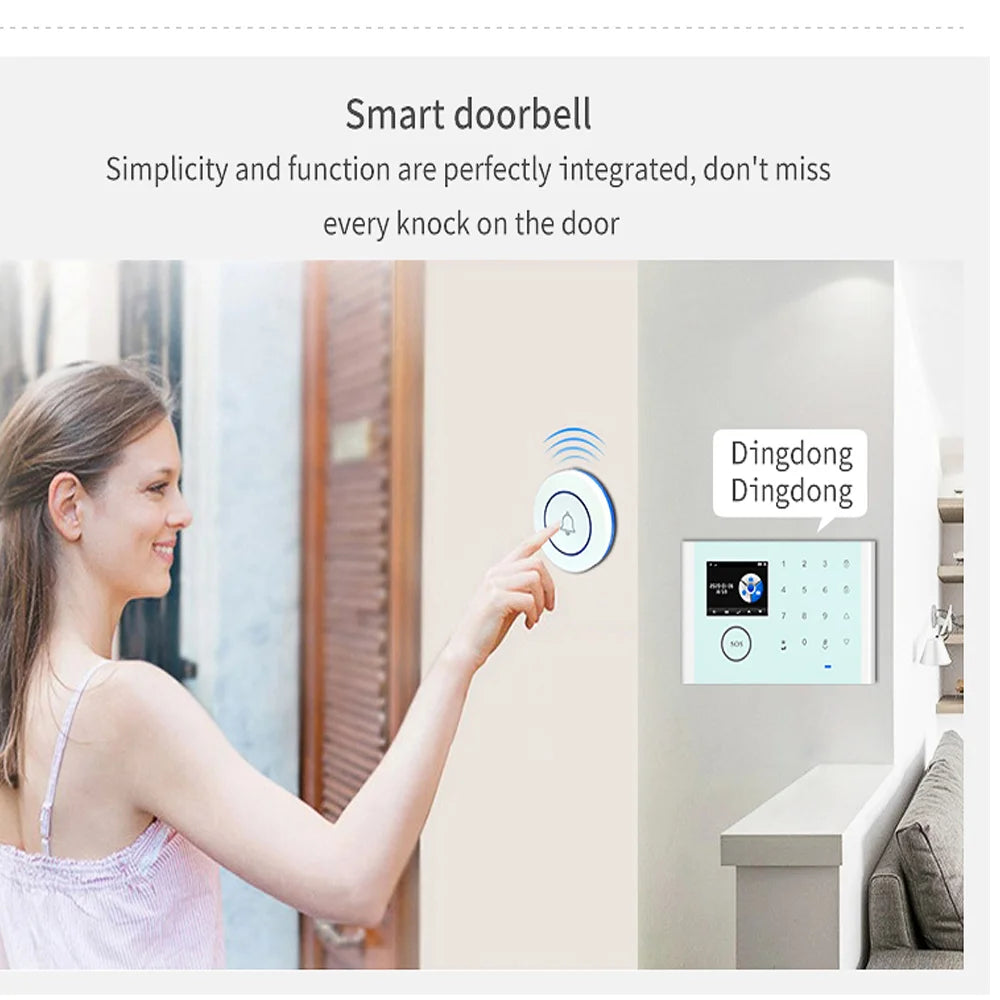 Mini 433MHz Wireless Doorbell Round Shape Button Home Door Bell Sensor for 433MHz EV1527 Frequency Smart Home Alarm Host System