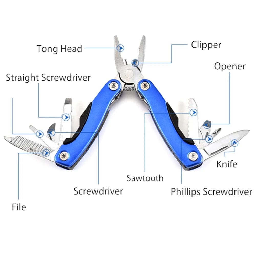 Pocket Mini Pliers Knife Screwdriver Folding Small Multitool Opener Nail File Precision Pliers Hand Tools Outdoor Emergency Tool