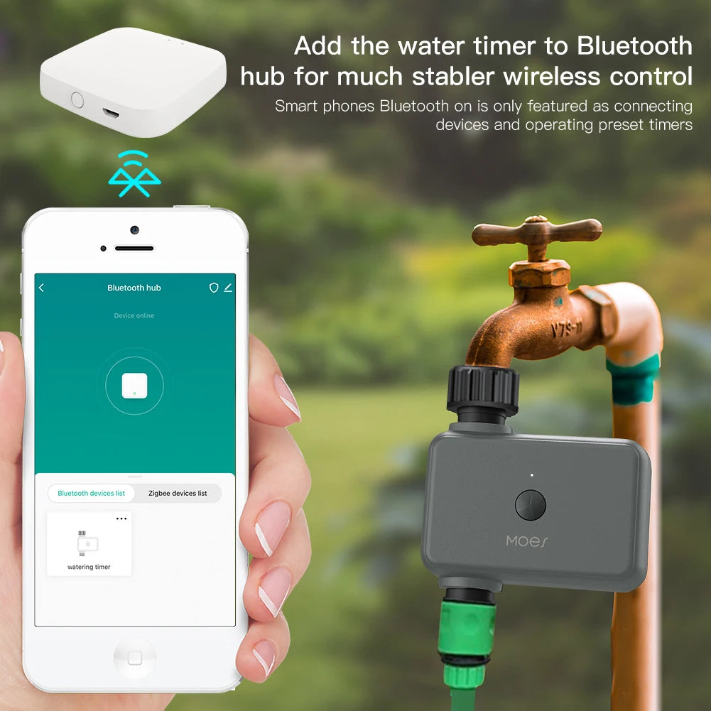 MOES Smart Bluetooth Garden Watering Valve Tuya Irrigation Timers Remote controller filter washable Programmable Timed Sprinkler