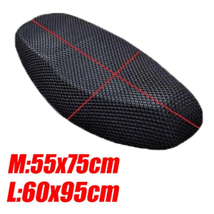 Breathable Motorcycle Seat Cover Net 3D Mesh Heat Insulation Seat Net Cushion Cover Black Motorcycle Accessories Protection
