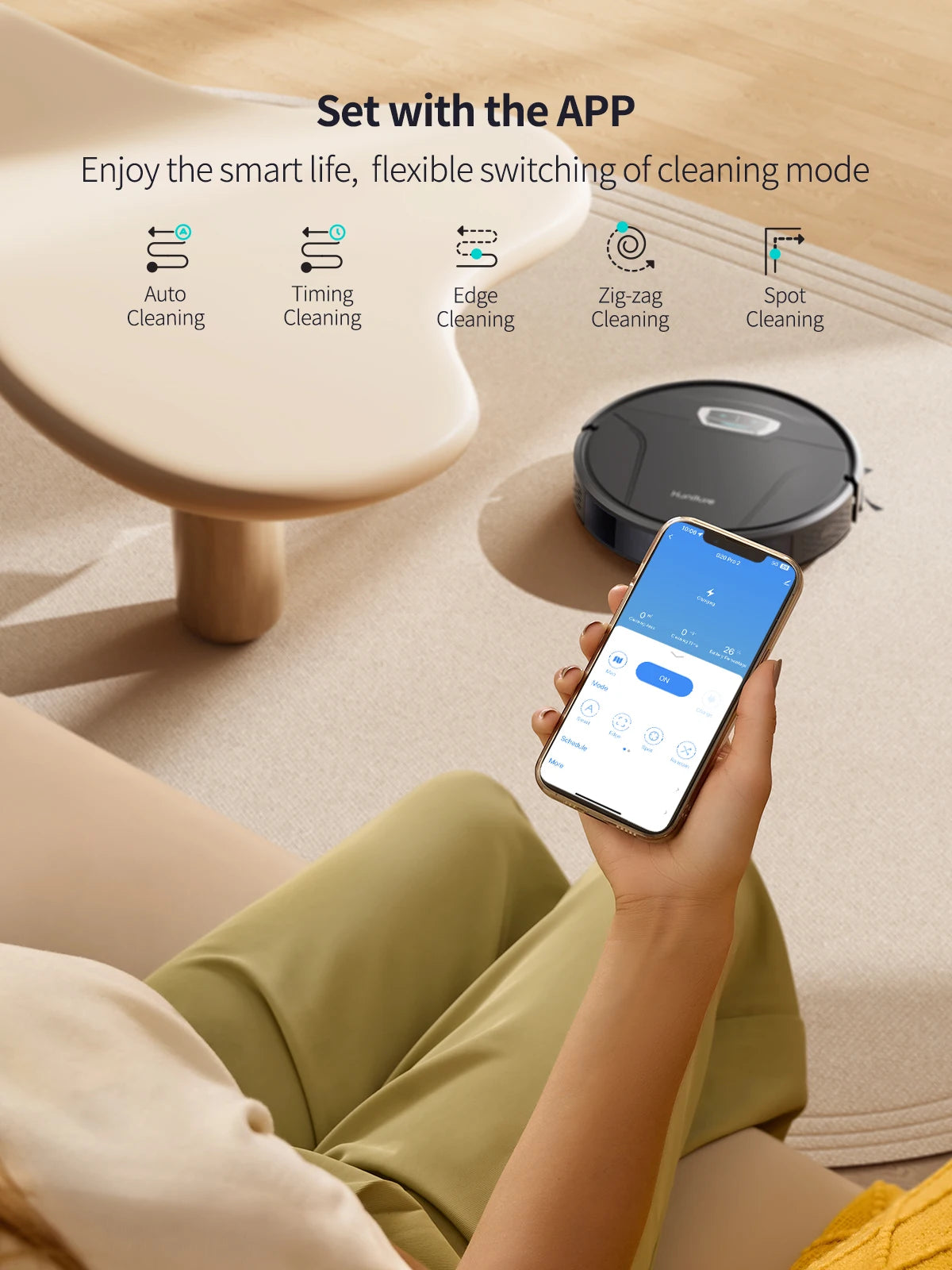 Honiture Robot Vacuum Cleaner G20pro 4500pa 3 in 1 Sweeping and Mop Robot Strong Suction Self-Charging Smart Barrier Robot