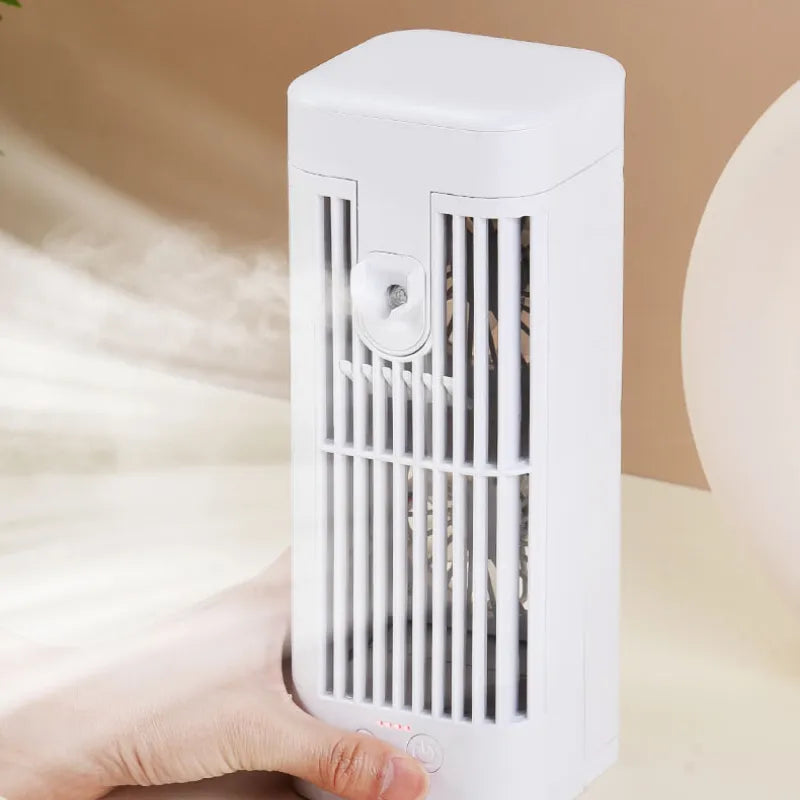 Xaomi Desktop Air Conditioner Fan Mini Portable Water-cooled Fan Household Spray Refrigeration Indoor Air Cooler Night Light