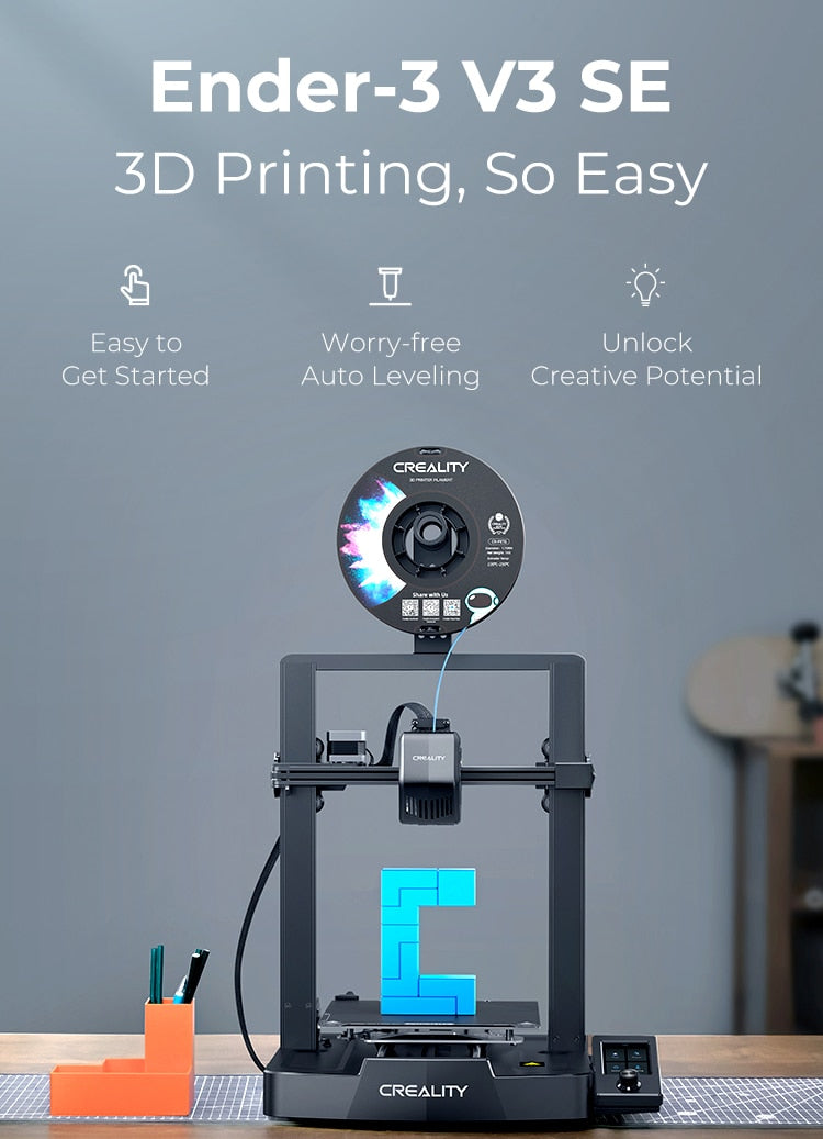 Creality Ender-3 V3 SE 3D Printer Sprite Direct Extrusion 250mm/S Faster Printing Speed Dual Z-Axis IU Display CR Touch
