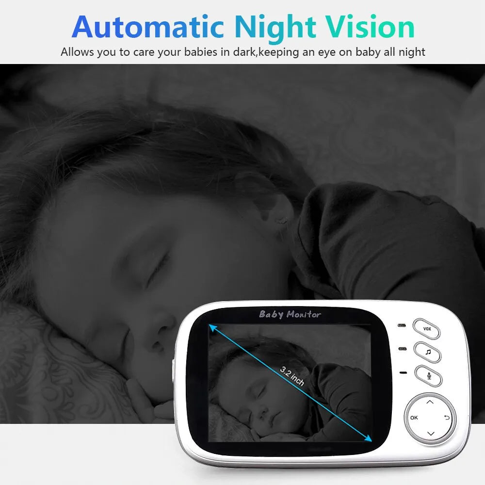 VB603 Electronic Baby Monitor With 3.2in LCD Display Video Intercom Surveillance Camera Security Protection For Newborn Baby