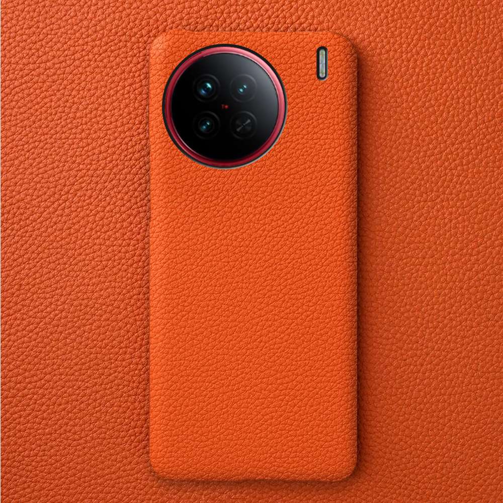 For VIVO X90 Pro Plus Case Luxury Genuine Leather Phone Cover X80 Pro X80Lite Handcraft Bussiness Protection Funda Shell Capa