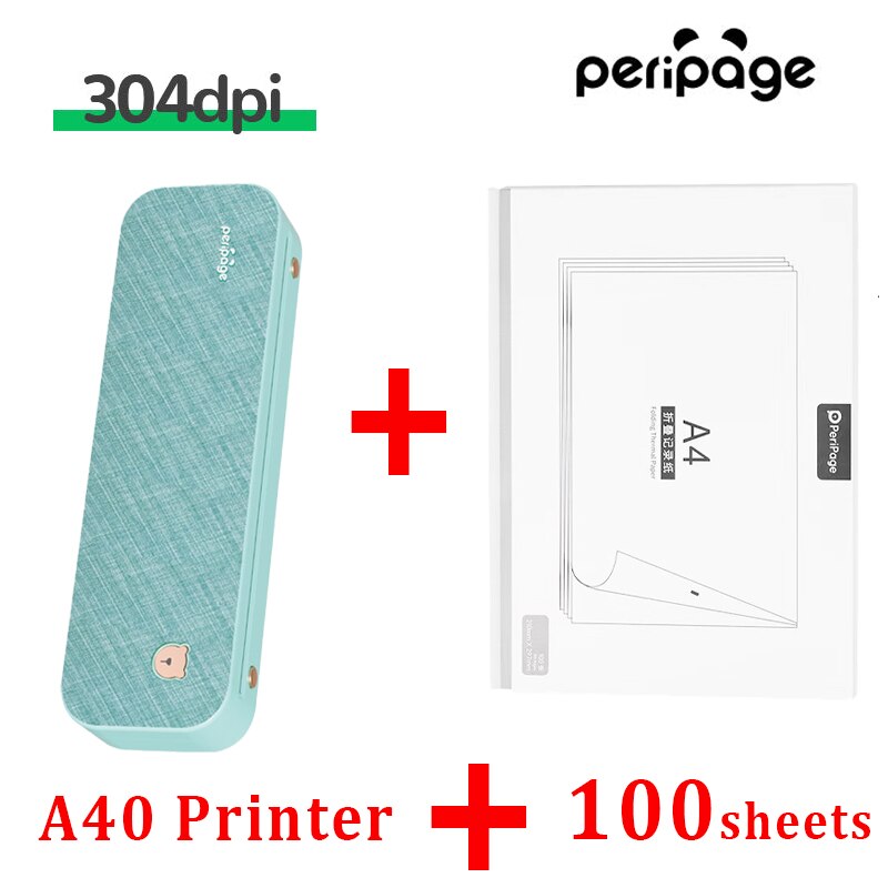 PeriPage 304DPI A4 Portable Printer Wireless Print PDF Webpage Contract Document Printers Study Bluetooth Mini A4 Printer